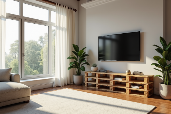 Décorer le mur avec une palette et un support TV : guide de bricolage créatif